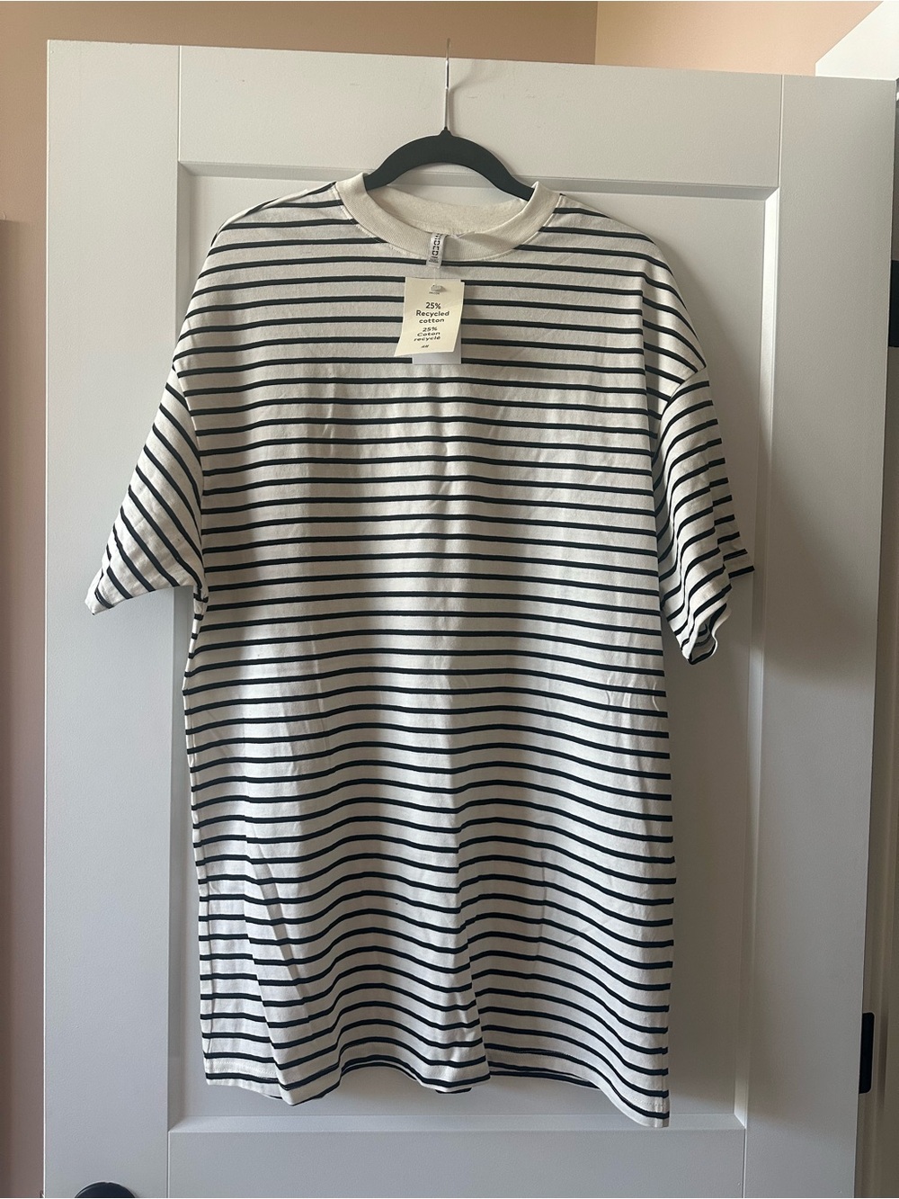 H&M White Tee with Black Horizontal Stripes